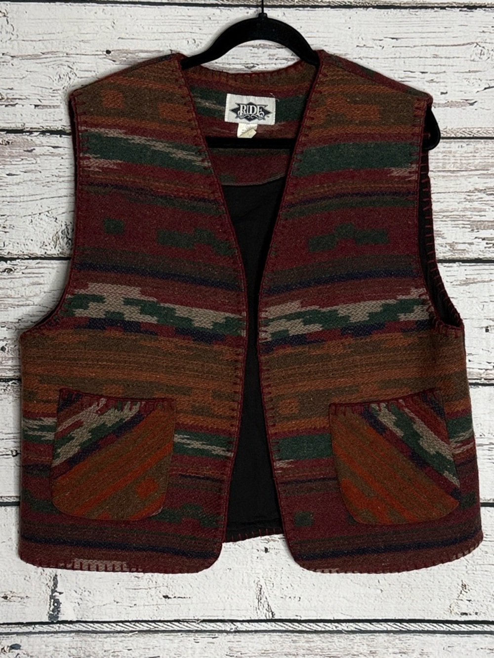 Ride vintage Southwestern Patterned wool blend Vest